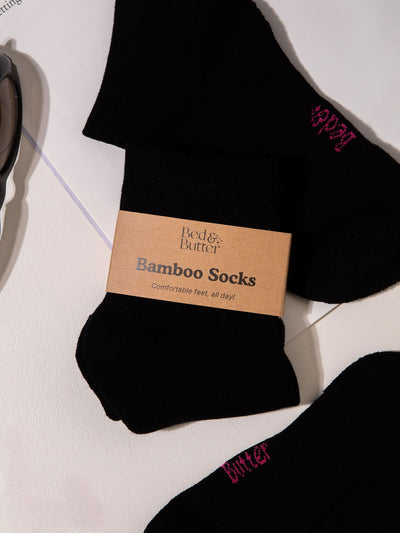 Everyday Bamboo Socks - Crew - Black