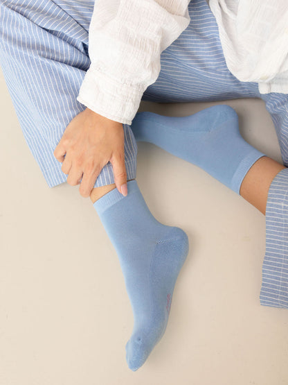 Seamless Bamboo Socks - Crew - Blue