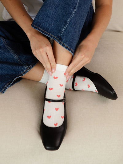 Everyday Bamboo Socks - Crew - Hearts