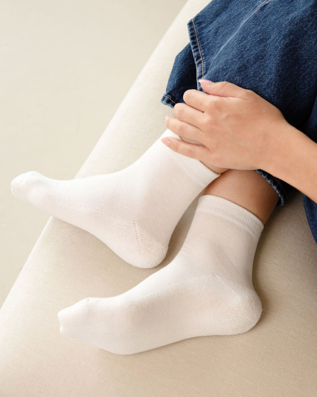 Everyday Bamboo Socks - Crew - Cream
