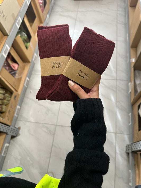 The Comfiest Socks - Burgundy (NEW)